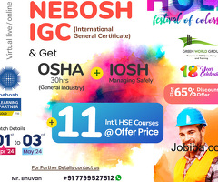 Enroll Nebosh IGC in Vizag Get OSHA 30 Hrs + IOSH MS + 65% Flat Discount !