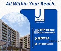 Unique Luxuria – 3 BHK Luxurious Apartments, Shops and Showrooms @ Gota, Ahmedabad